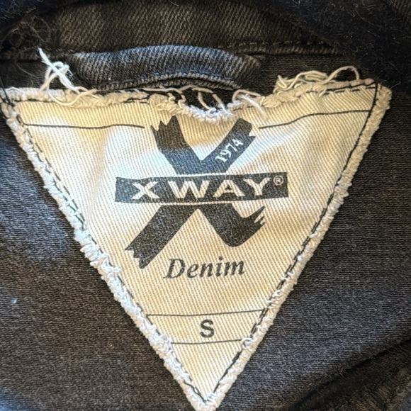 X Way The Boss Black Multi Graffiti Denim Streetwear Jacket Size Small - Picture 11 of 13